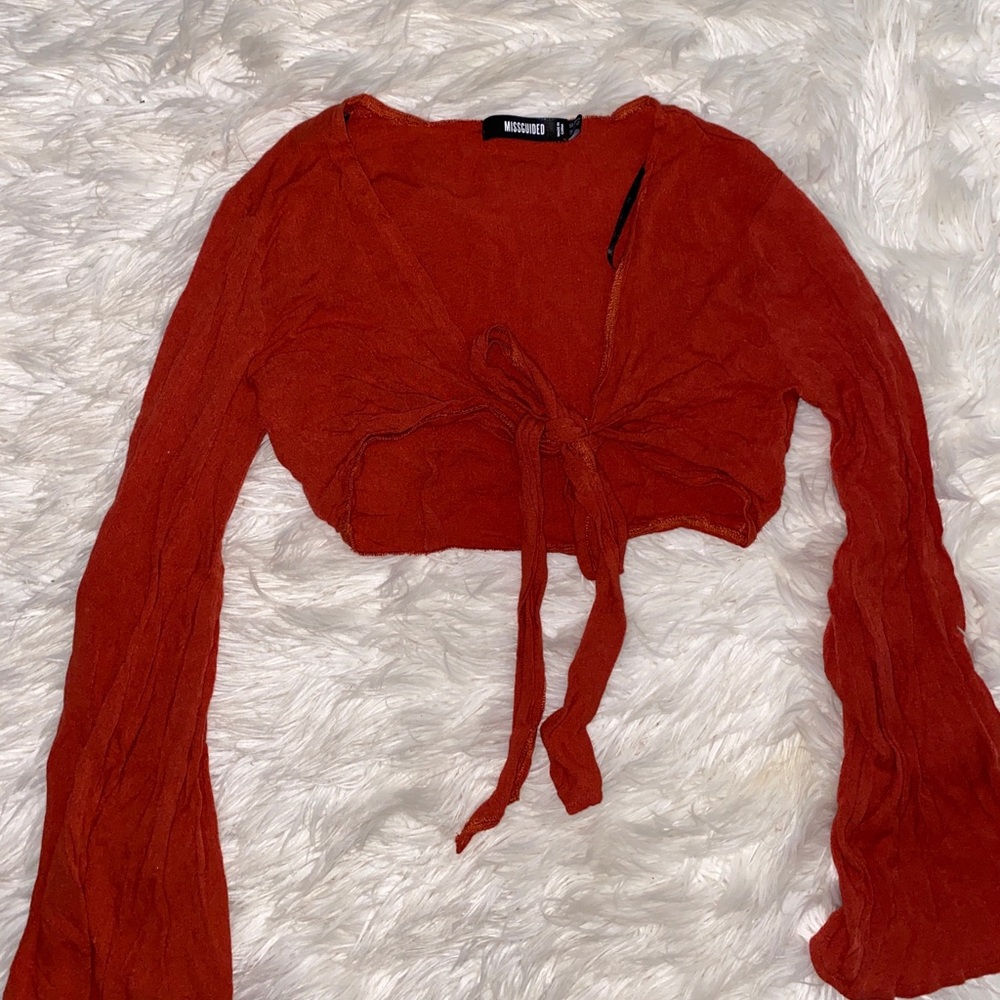 Missguided front tie crop top